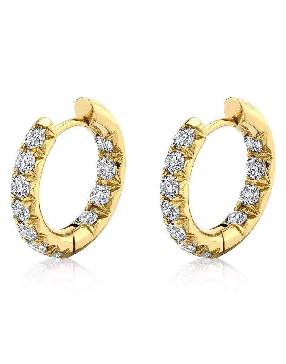 LOGAN HOLLOWELL-Single Inside Out French Pave Hoop-YELLOW GOLD
