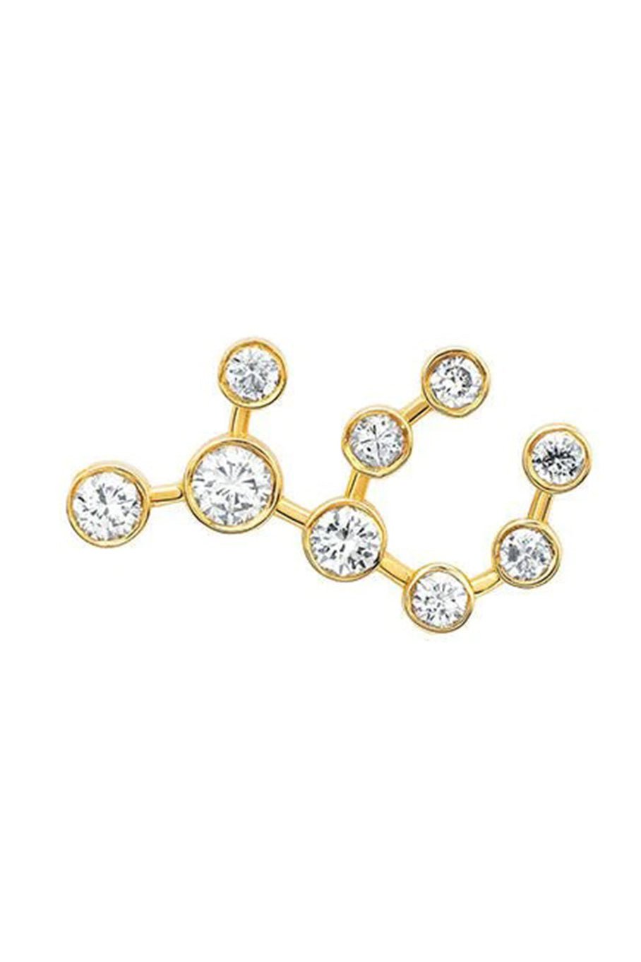 LOGAN HOLLOWELL-Single Left Virgo Stud Earring-YELLOW GOLD