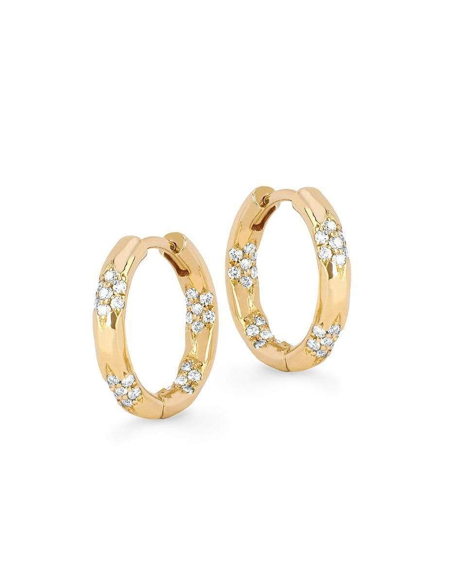 LOGAN HOLLOWELL-Small Sevenfold Diamond Hoops-YELLOW GOLD