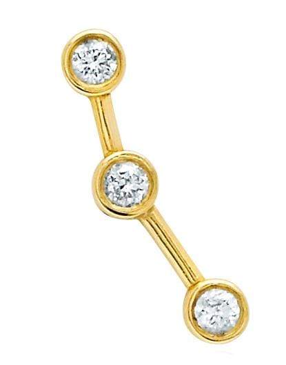 LOGAN HOLLOWELL-Ursa Major 3 Diamond Split Stud-YELLOW GOLD