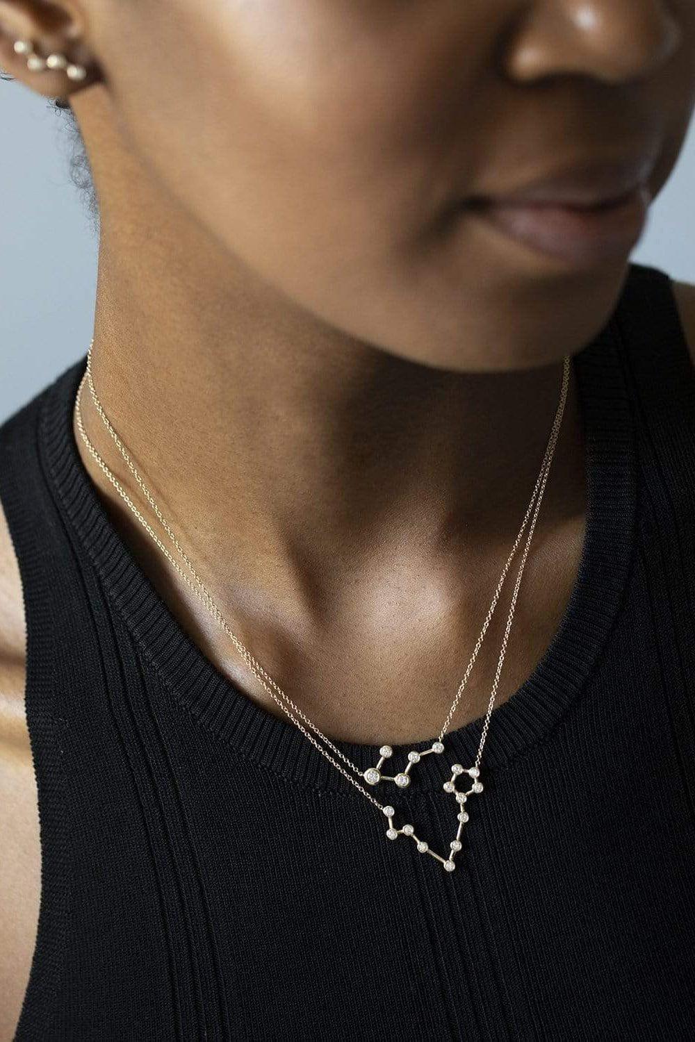 LOGAN HOLLOWELL-Big Dipper Diamond Constellation Necklace-YELLOW GOLD