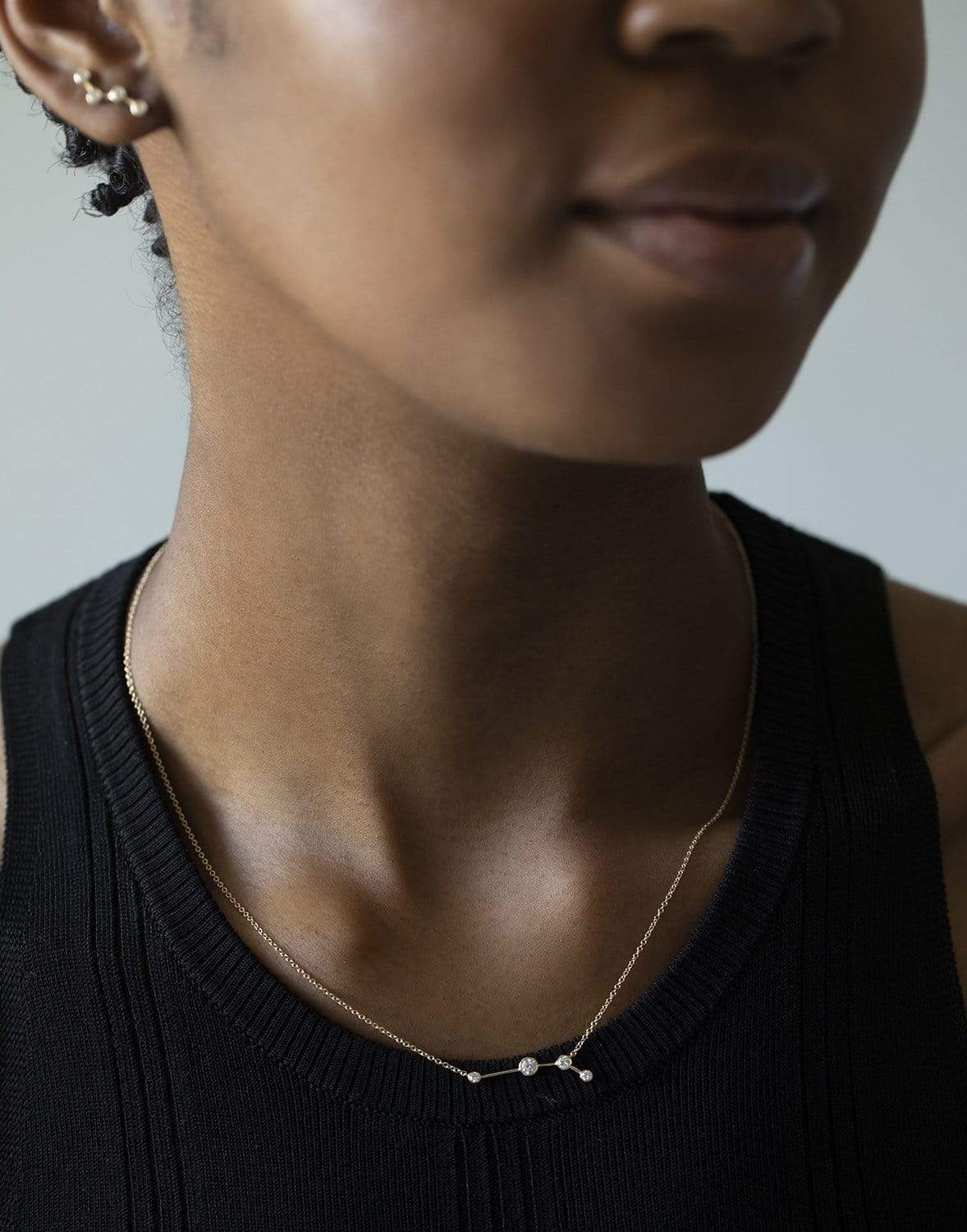 LOGAN HOLLOWELL-Diamond Aries Constellation Necklace-YELLOW GOLD