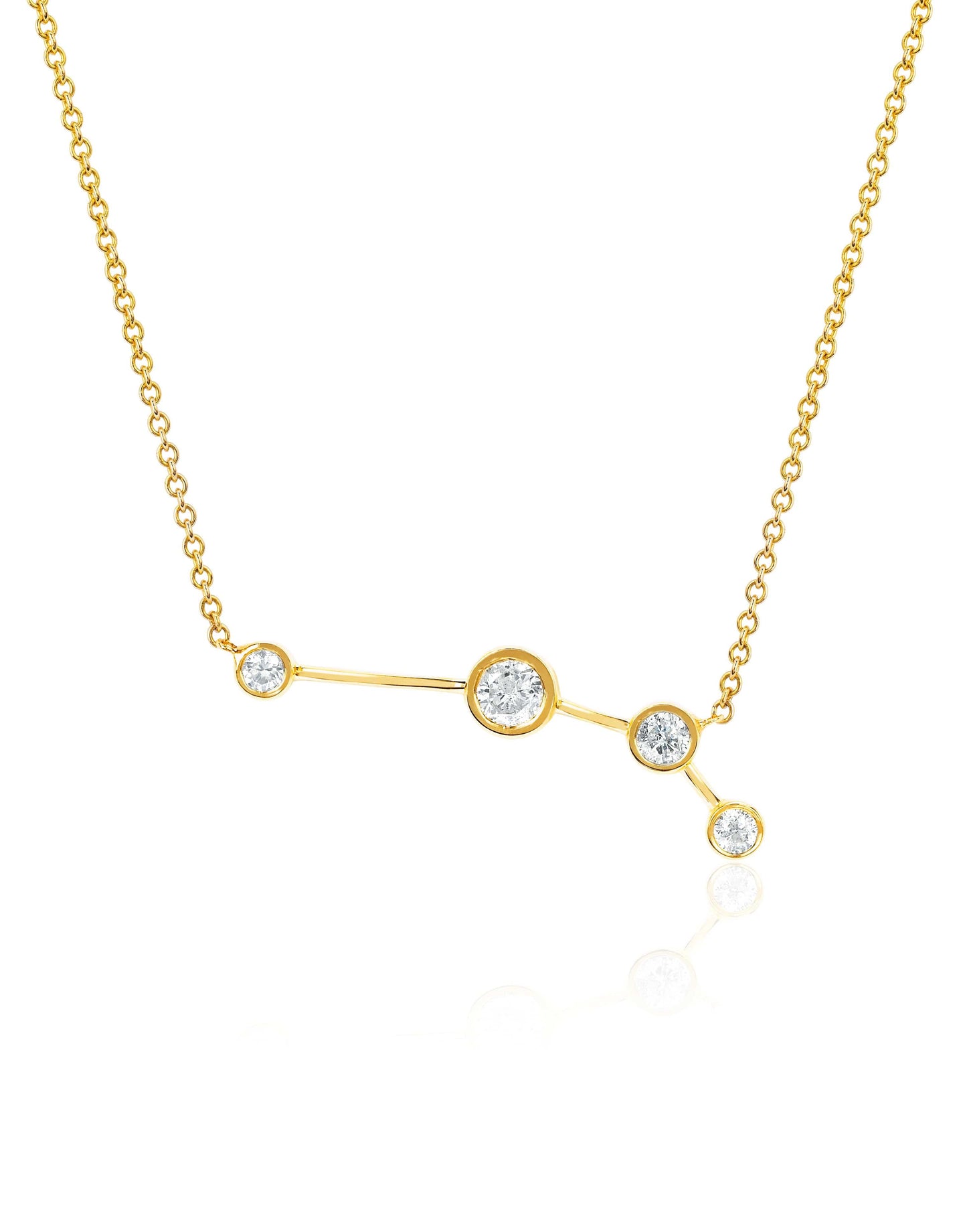 LOGAN HOLLOWELL-Diamond Aries Constellation Necklace-YELLOW GOLD