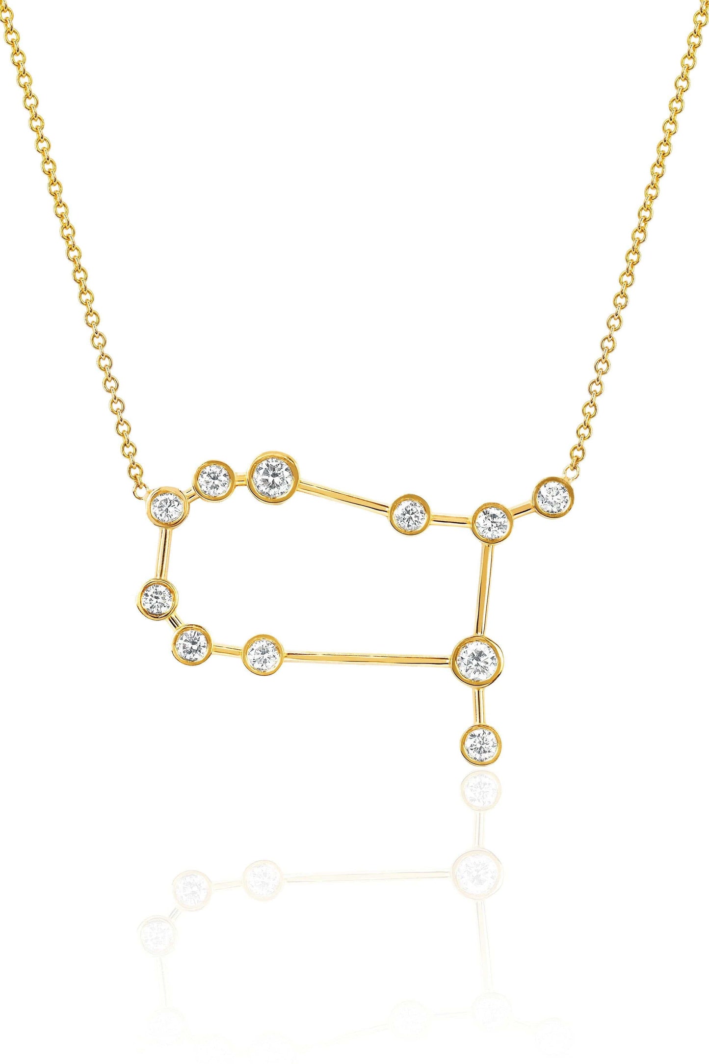 LOGAN HOLLOWELL-Diamond Gemini Constellation Necklace-YELLOW GOLD