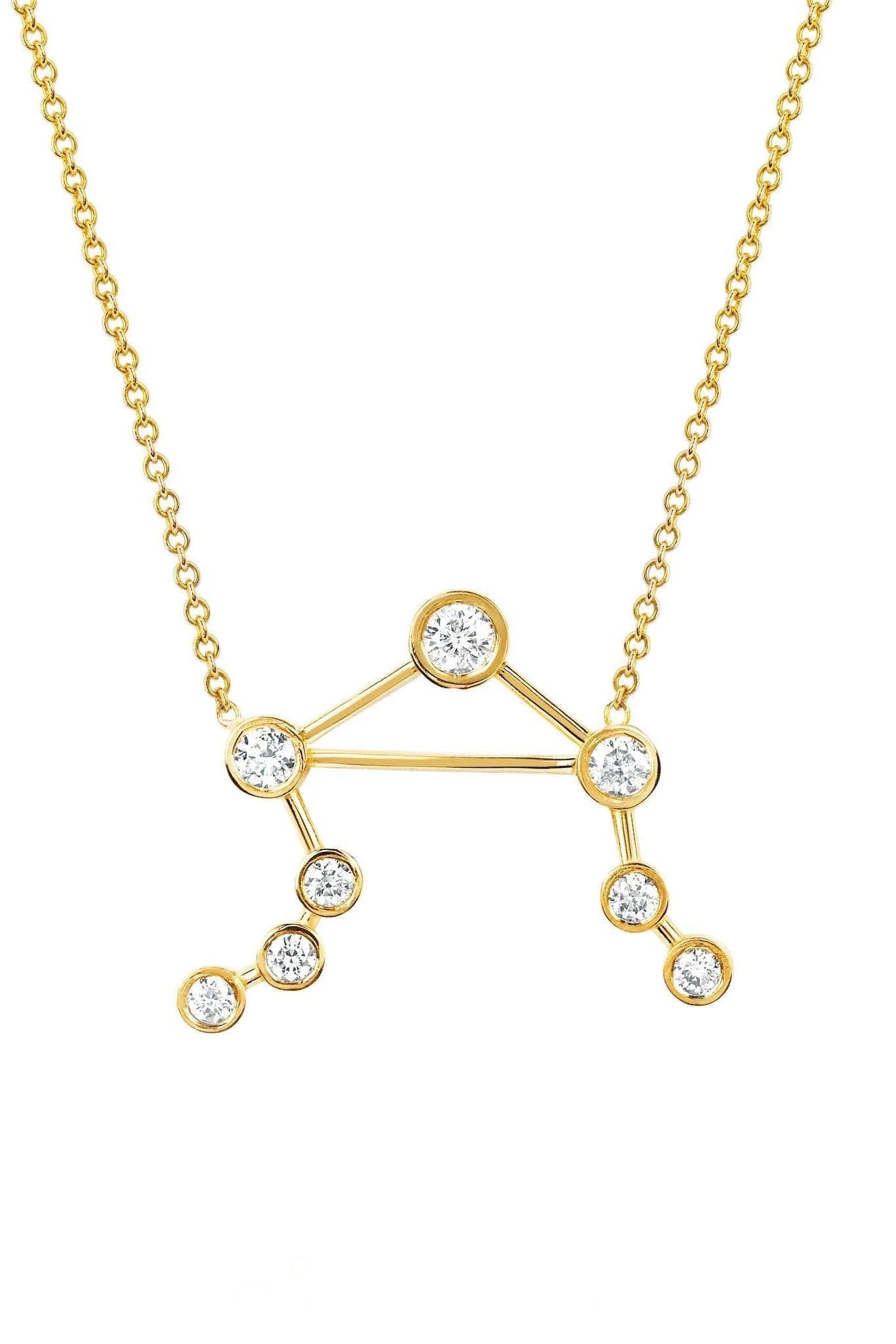 LOGAN HOLLOWELL-Diamond Libra Constellation Necklace-YELLOW GOLD