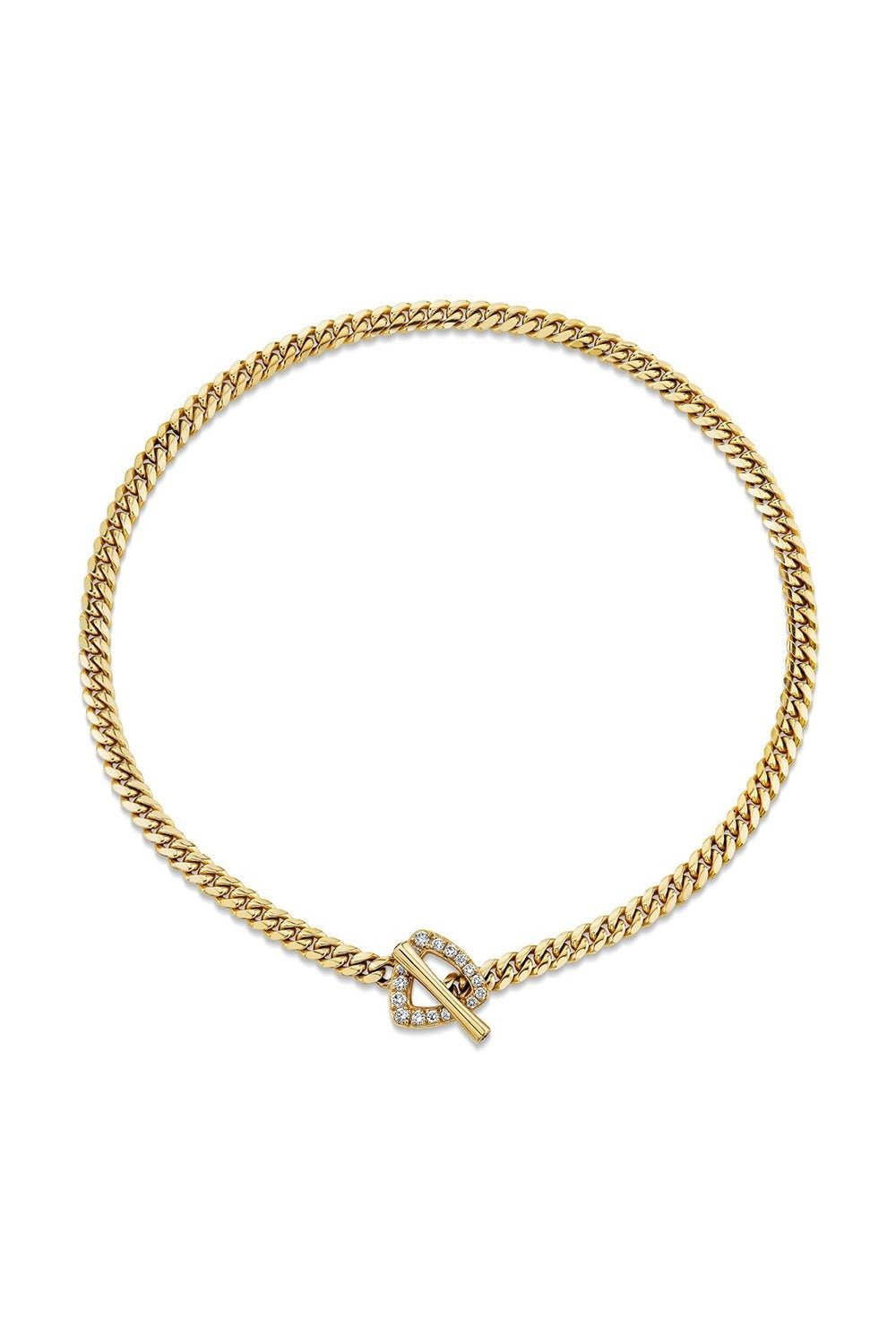 LOGAN HOLLOWELL-Diamond Trillion Toggle Choker-YELLOW GOLD
