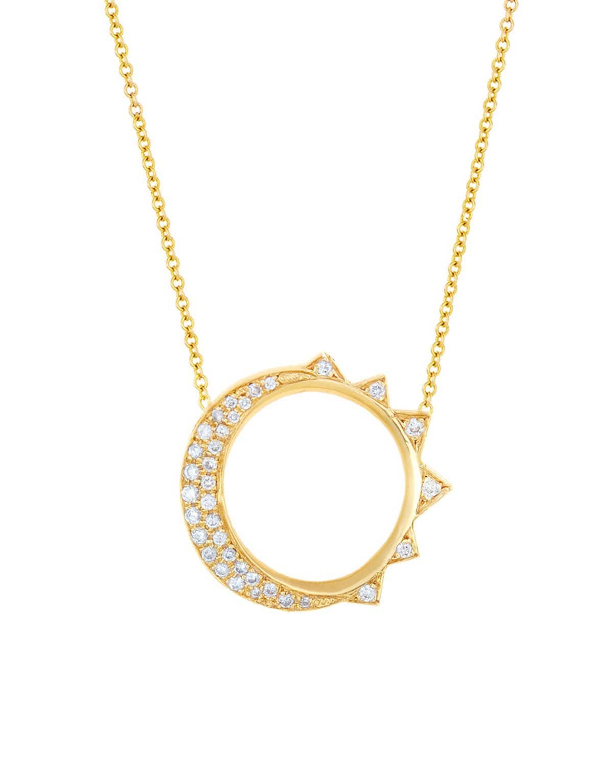 LOGAN HOLLOWELL-Large Pave Unity Necklace-YELLOW GOLD