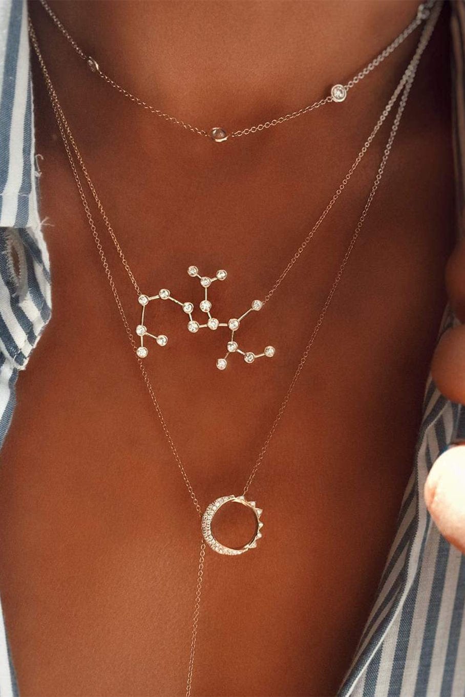 LOGAN HOLLOWELL-Sagittarius Constellation Necklace-YELLOW GOLD