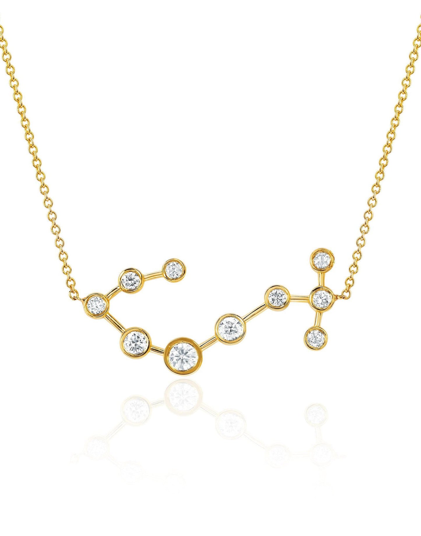 LOGAN HOLLOWELL-Scorpio Diamond Constellation Necklace-YELLOW GOLD