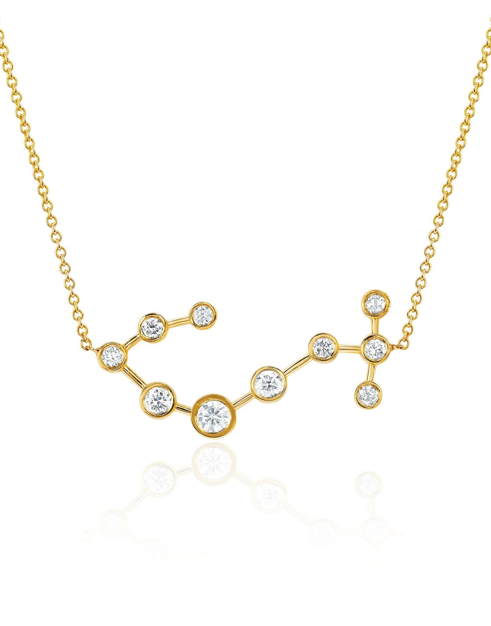 LOGAN HOLLOWELL-Scorpio Diamond Constellation Necklace-YELLOW GOLD