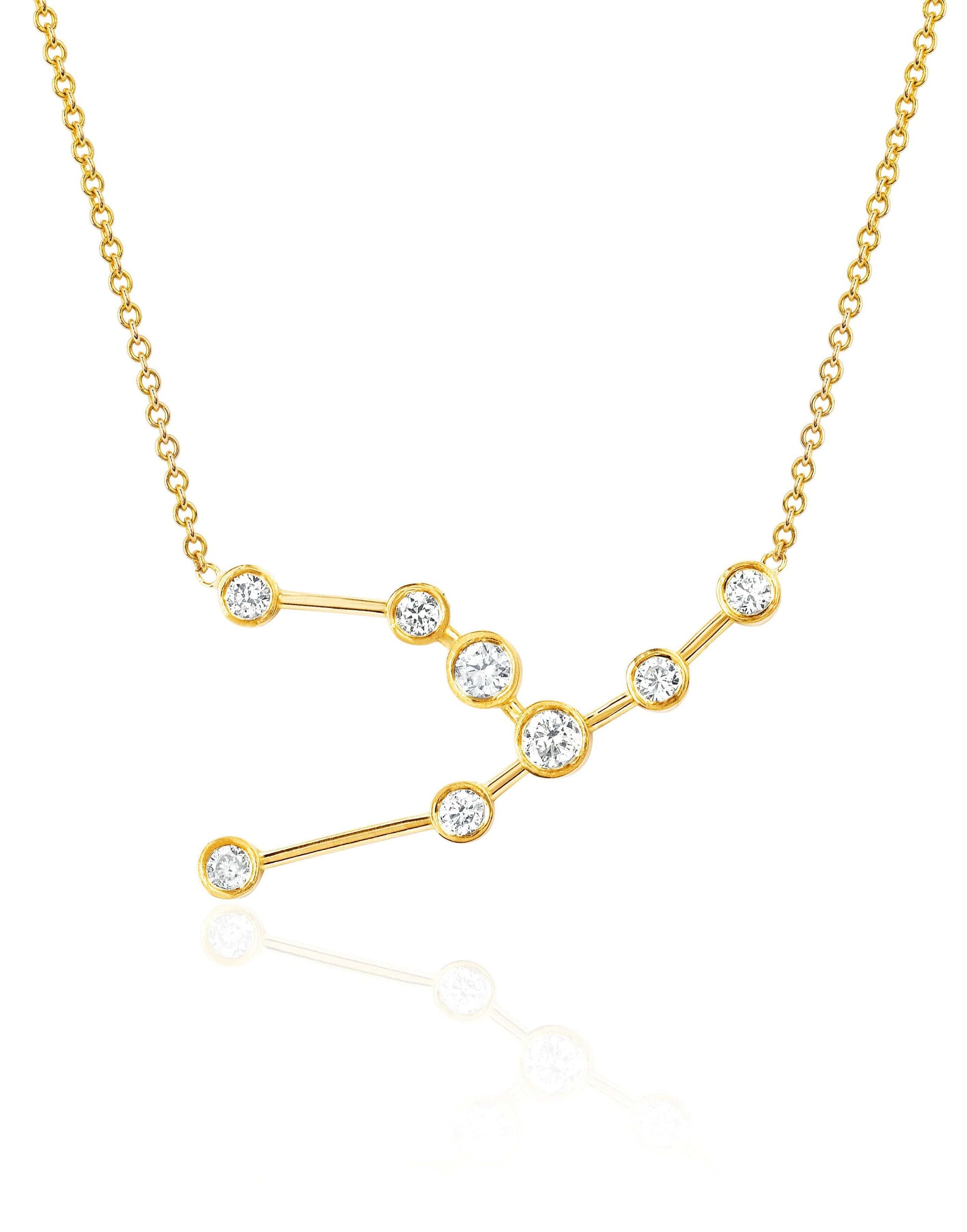 LOGAN HOLLOWELL-Taurus Diamond Constellation Necklace-YELLOW GOLD