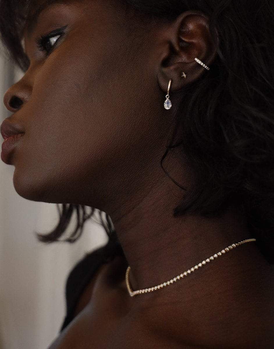 LOGAN HOLLOWELL-Three Quarter Diamond Goddess Choker-YELLOW GOLD