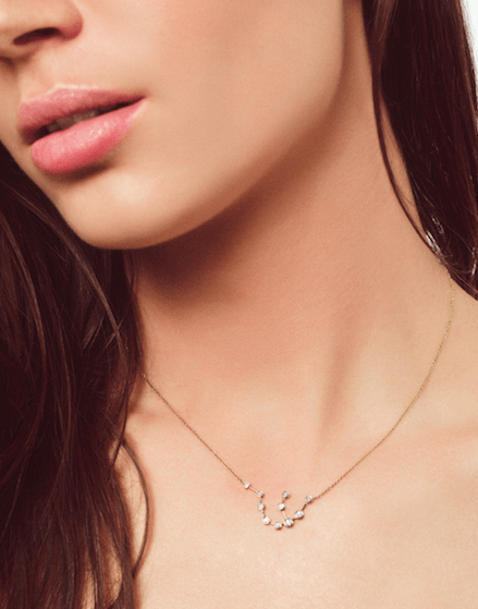 LOGAN HOLLOWELL-White Sapphire Aquarius Constellation Necklace-
