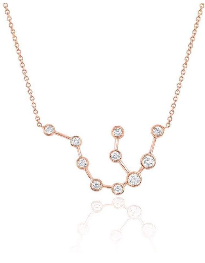 LOGAN HOLLOWELL-White Sapphire Aquarius Constellation Necklace-
