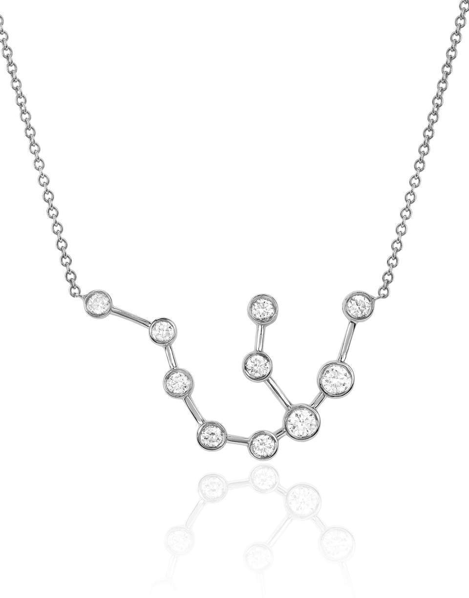 LOGAN HOLLOWELL-White Sapphire Aquarius Constellation Necklace-