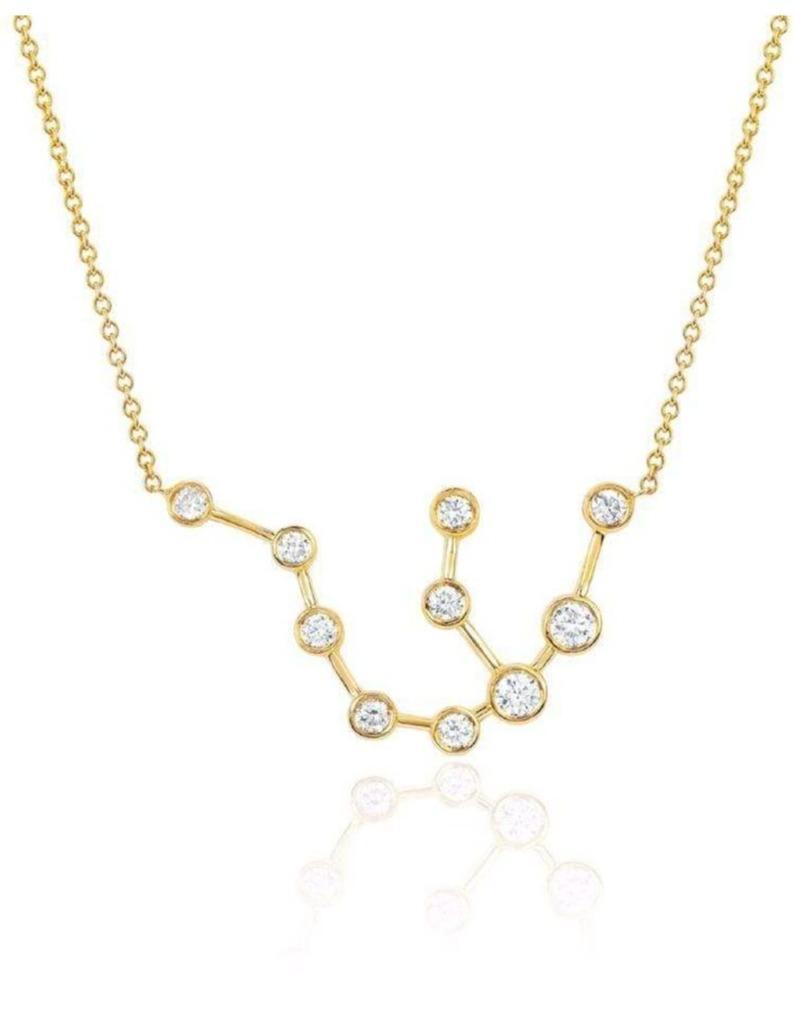 LOGAN HOLLOWELL-White Sapphire Aquarius Constellation Necklace-