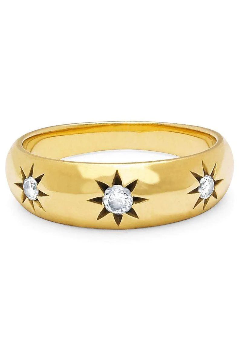 LOGAN HOLLOWELL-Star Set Rounded Ring-YELLOW GOLD