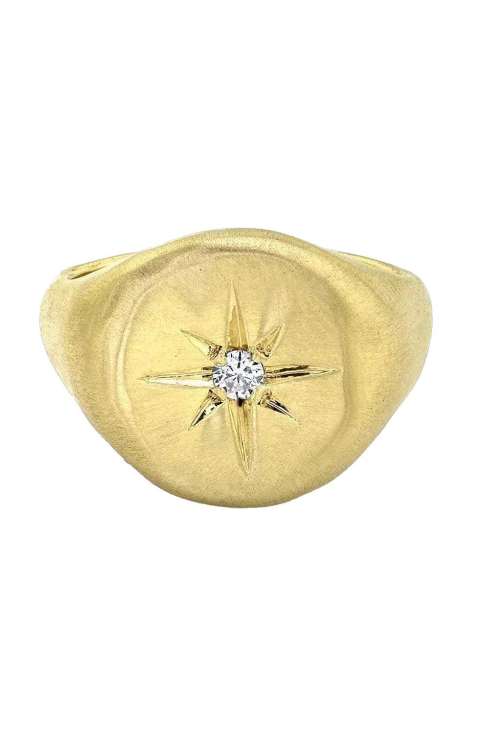 Star Set Oracle Signet Ring-YELLOW GOLD-6-JEWELRYFINE JEWELRING-LOGAN HOLLOWELL