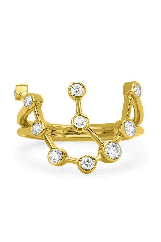 LOGAN HOLLOWELL-Aquarius Diamond Constellation Ring-YELLOW GOLD