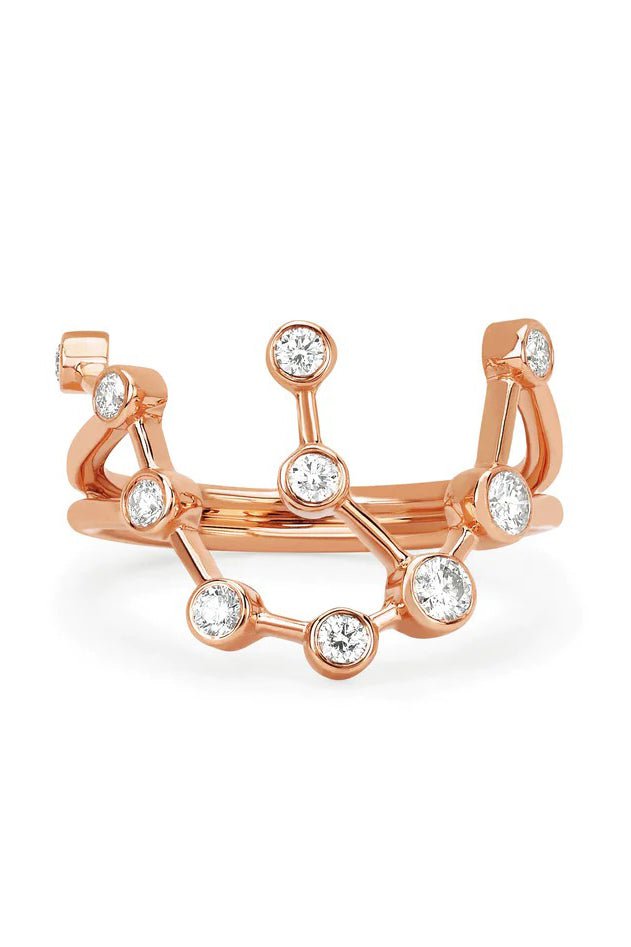 LOGAN HOLLOWELL-Aquarius Diamond Constellation Ring-YELLOW GOLD