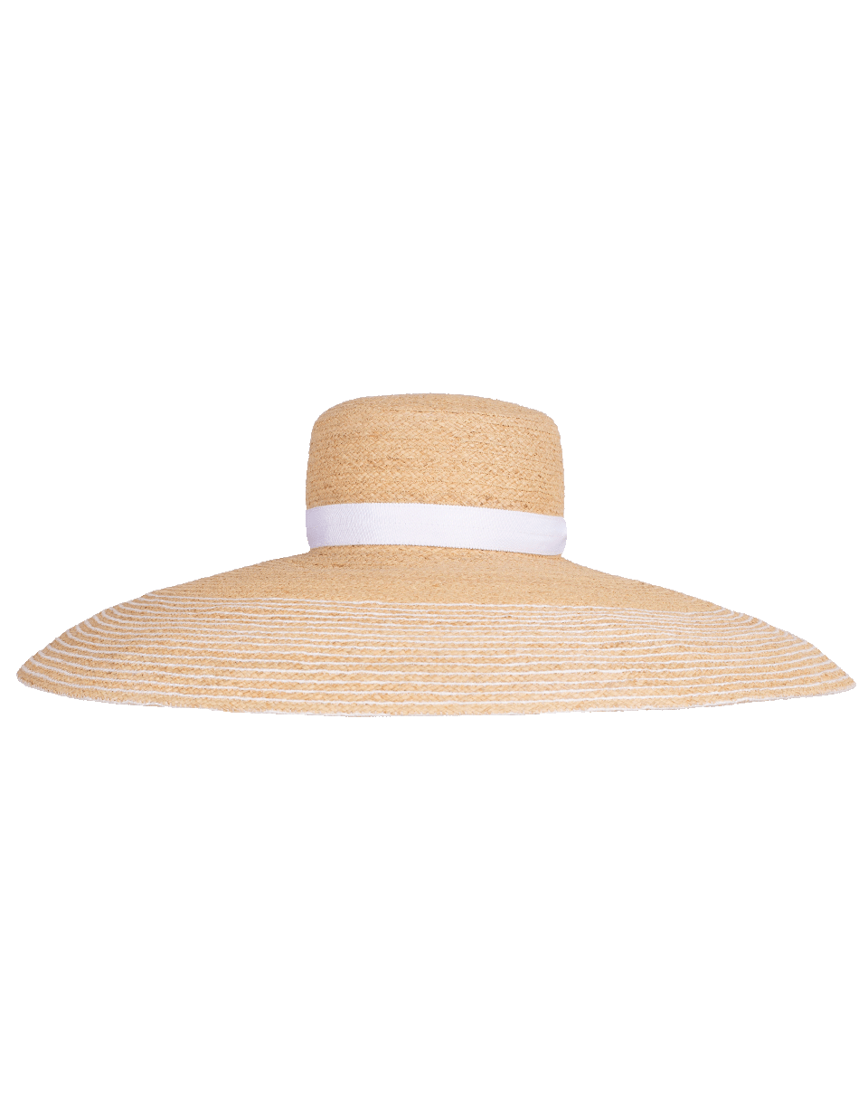 LOLA HATS-Straw Hat with White Ribbon-NAT/WHT