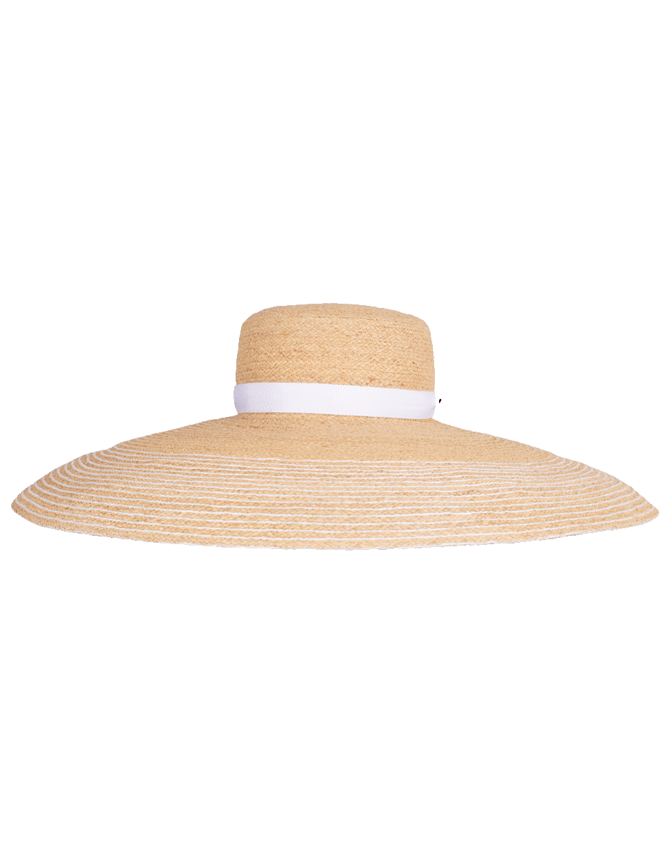 LOLA HATS-Straw Hat with White Ribbon-NAT/WHT