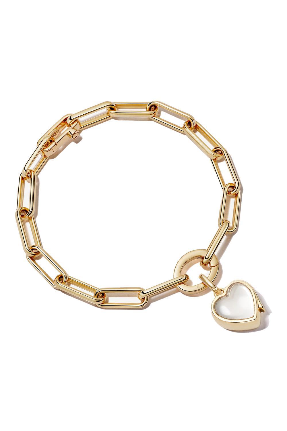 Mini Heart Locket Single Bracelet-YELLOW GOLD-JEWELRYFINE JEWELBRACELET O-LOQUET