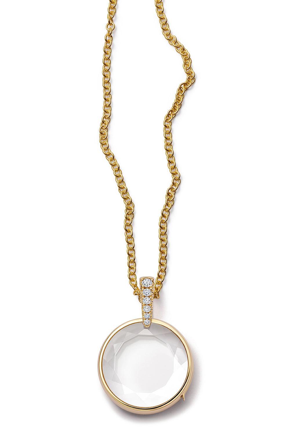 Diamond Lyra Locket Rolo Chain Necklace-YELLOW GOLD-18-JEWELRYFINE JEWELNECKLACE O-LOQUET