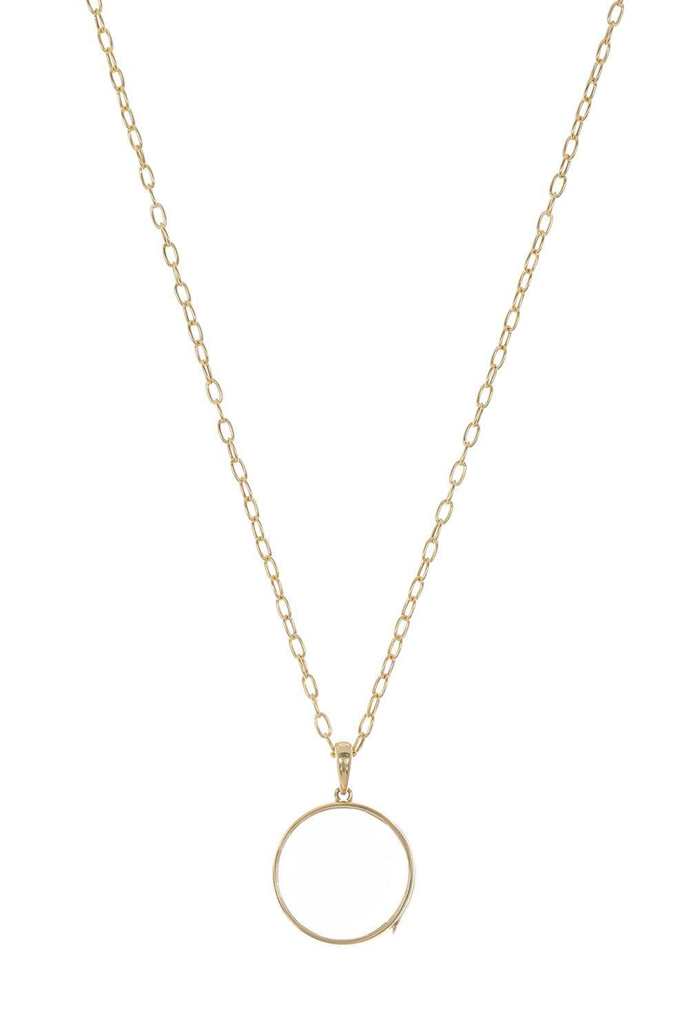 Large Round Locket Pendant Necklace-YELLOW GOLD-18-JEWELRYFINE JEWELNECKLACE O-LOQUET