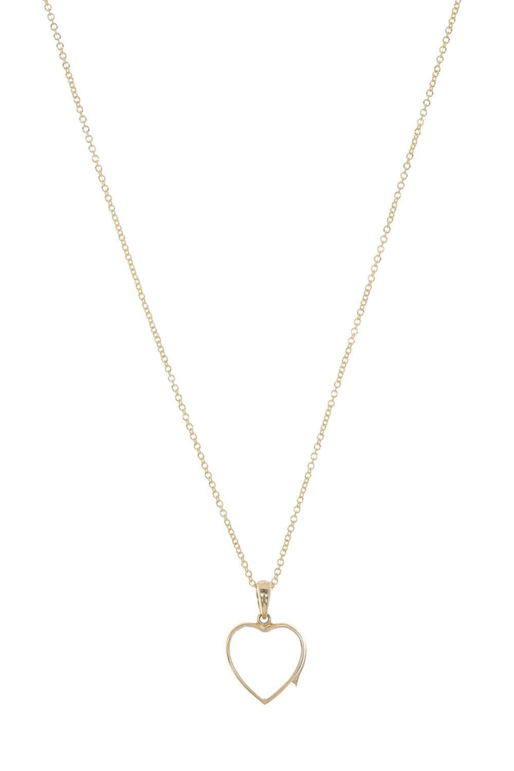 Midi Heart Locket Pendant Neklace-YELLOW GOLD-18-JEWELRYFINE JEWELNECKLACE O-LOQUET