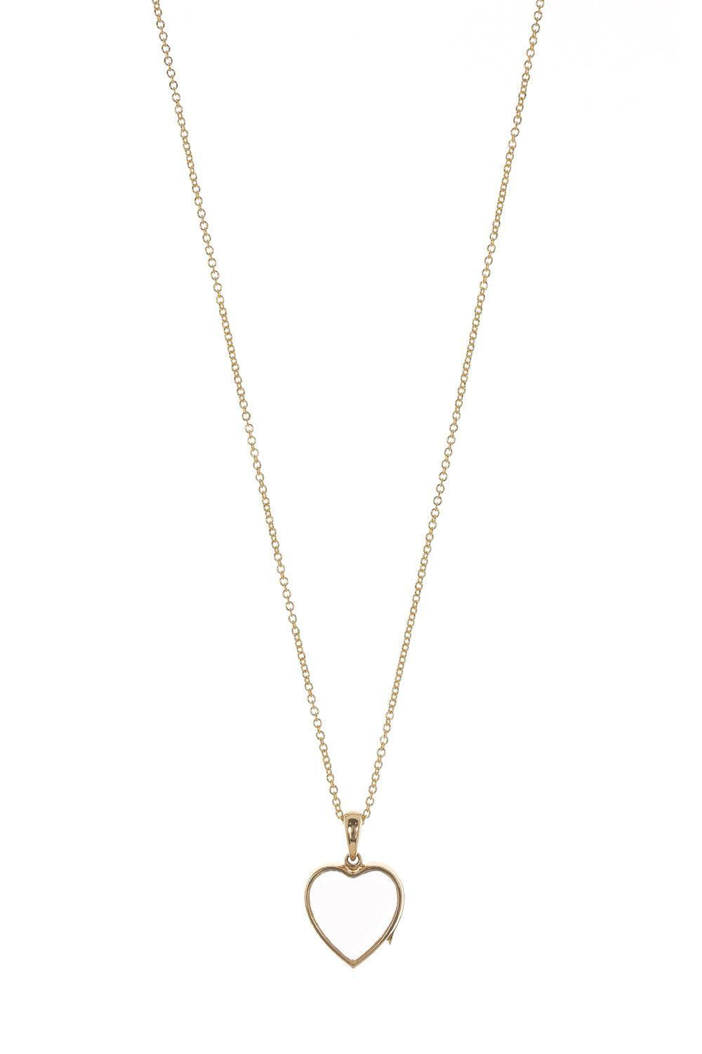 Midi Heart Super Fine Rolo Pendant Necklace-YELLOW GOLD-18-JEWELRYFINE JEWELNECKLACE O-LOQUET