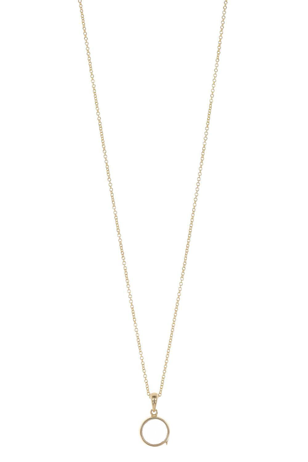 Mini Round Locket Pendant Necklace-YELLOW GOLD-18-JEWELRYFINE JEWELNECKLACE O-LOQUET
