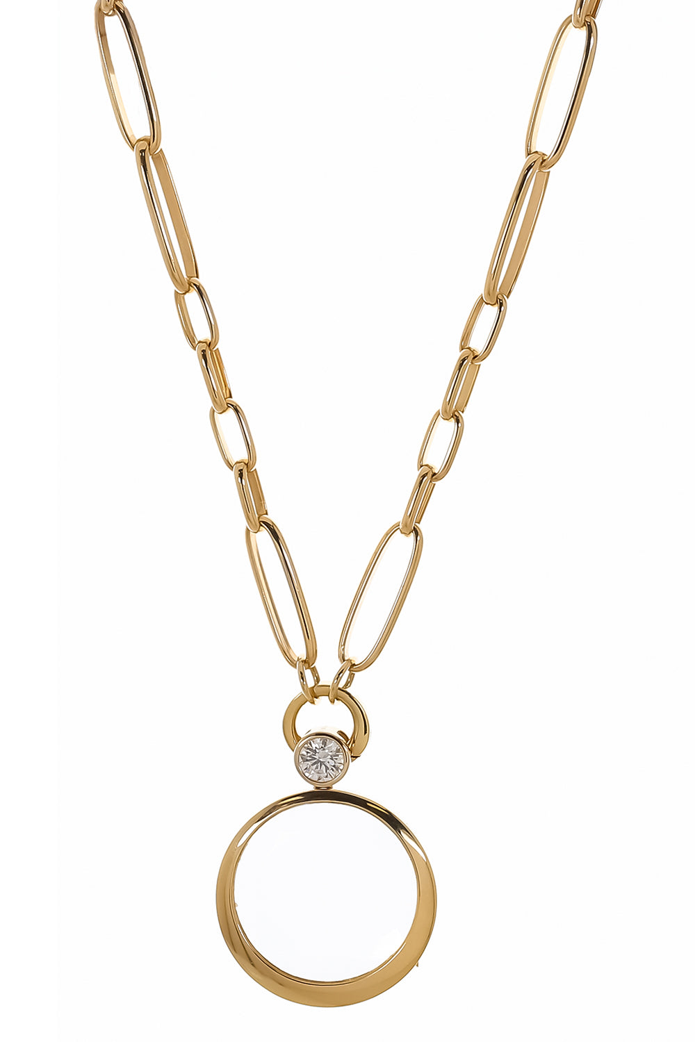  Diamond Solitaire Round Locket Renga Necklace-YELLOW GOLD-20-JEWELRYFINE JEWELNECKLACE O-LOQUET 