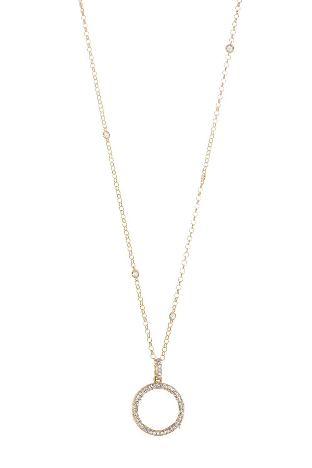 Helios Round Diamond Halo Locket Necklace-YELLOW GOLD-16-JEWELRYFINE JEWELNECKLACE O-LOQUET