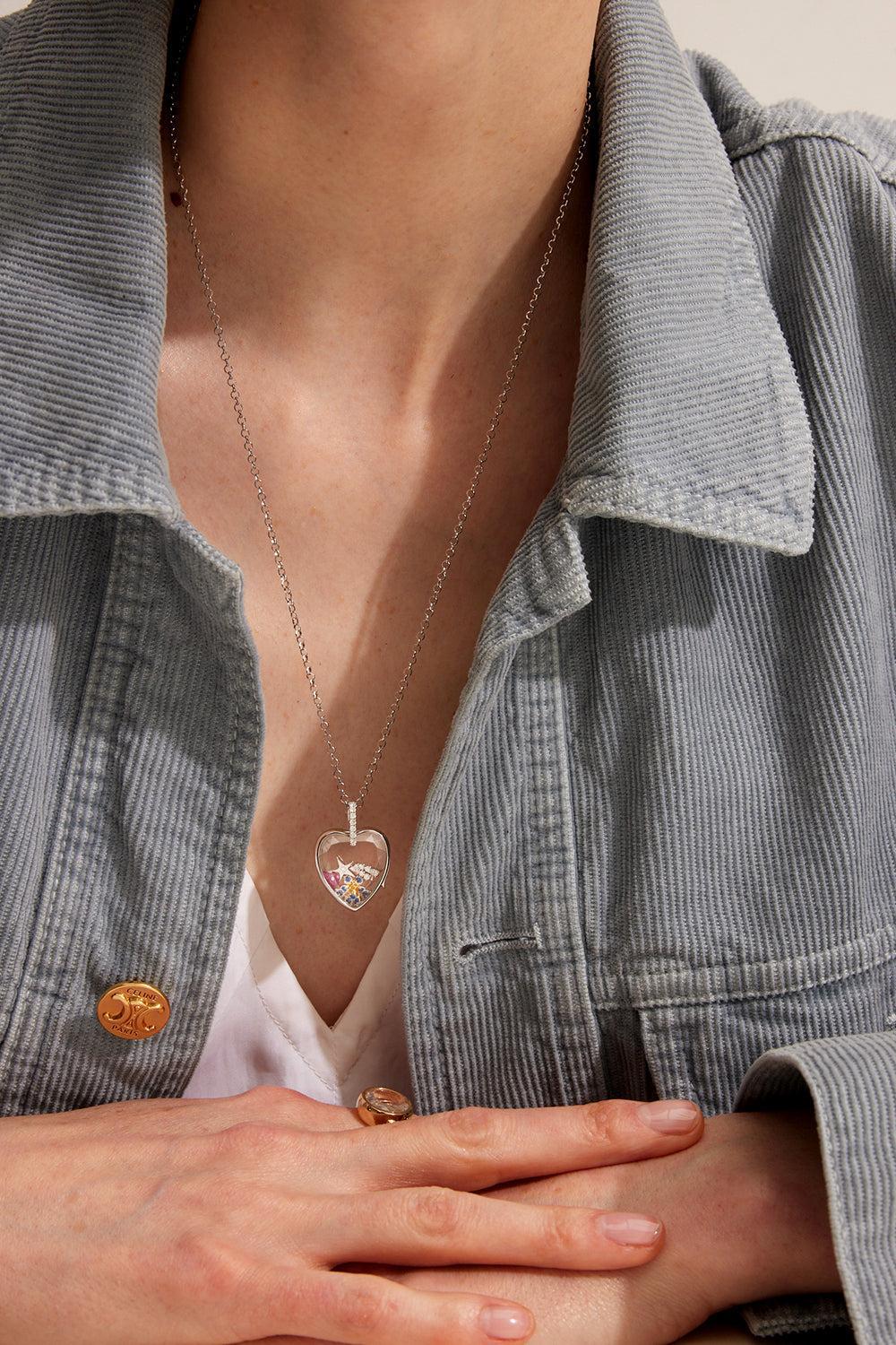 Large Shooting Star Charm-WHITE GOLD-JEWELRYFINE JEWELPENDANT-LOQUET