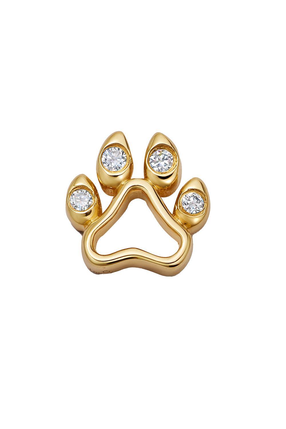 Diamond Dog Paw Charm-YELLOW GOLD-JEWELRYFINE JEWELPENDANT-LOQUET