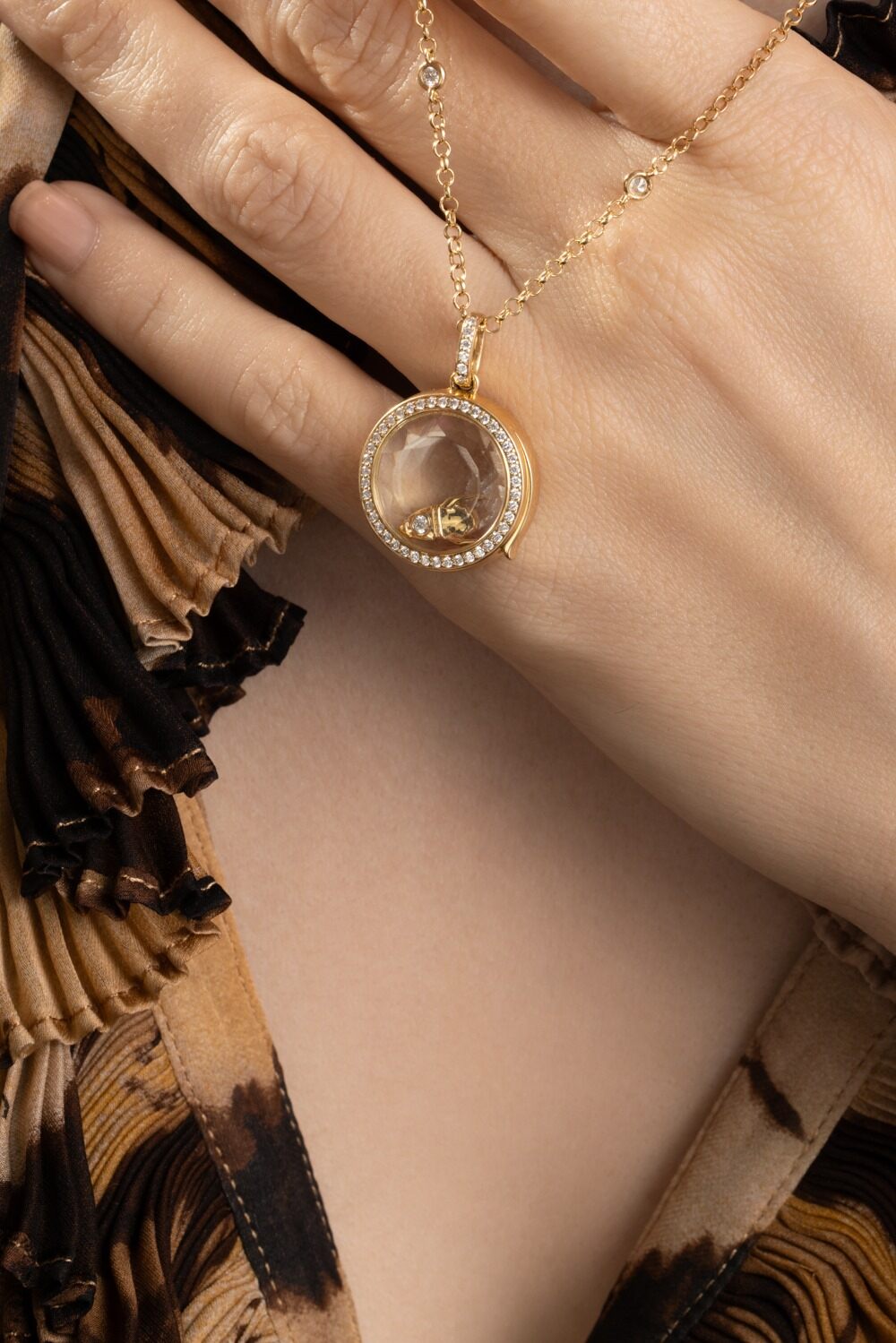 Diamond Pocket Rocket Charm-YELLOW GOLD-JEWELRYFINE JEWELPENDANT-LOQUET