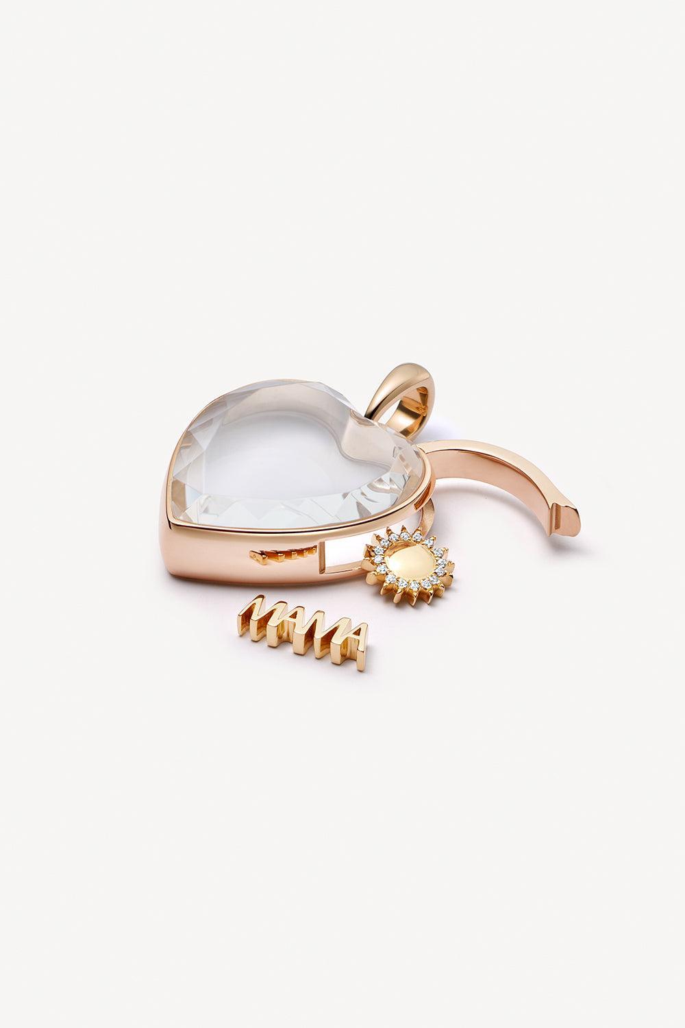Diamond Sun Charm-YELLOW GOLD-JEWELRYFINE JEWELPENDANT-LOQUET