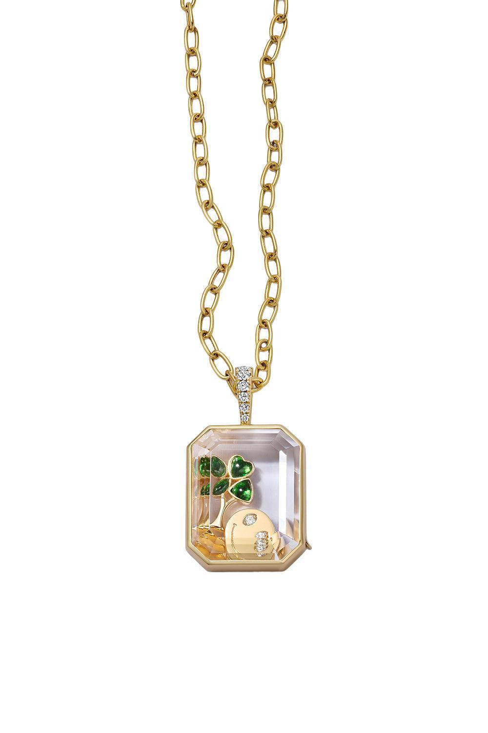 Four Leaf Clover Charm-YELLOW GOLD-JEWELRYFINE JEWELPENDANT-LOQUET