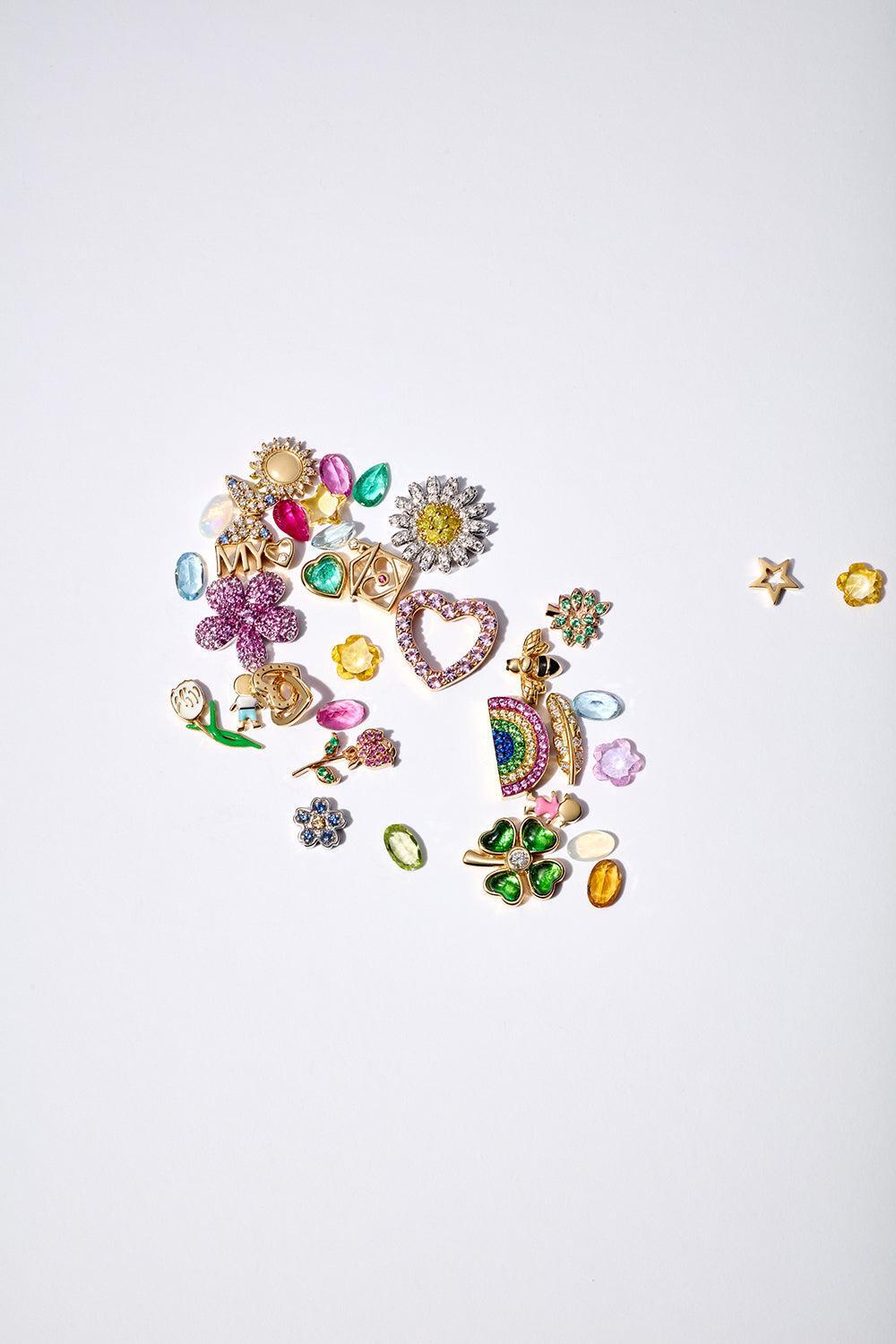 Large Sapphire Rainbow Charm-YELLOW GOLD-JEWELRYFINE JEWELPENDANT-LOQUET