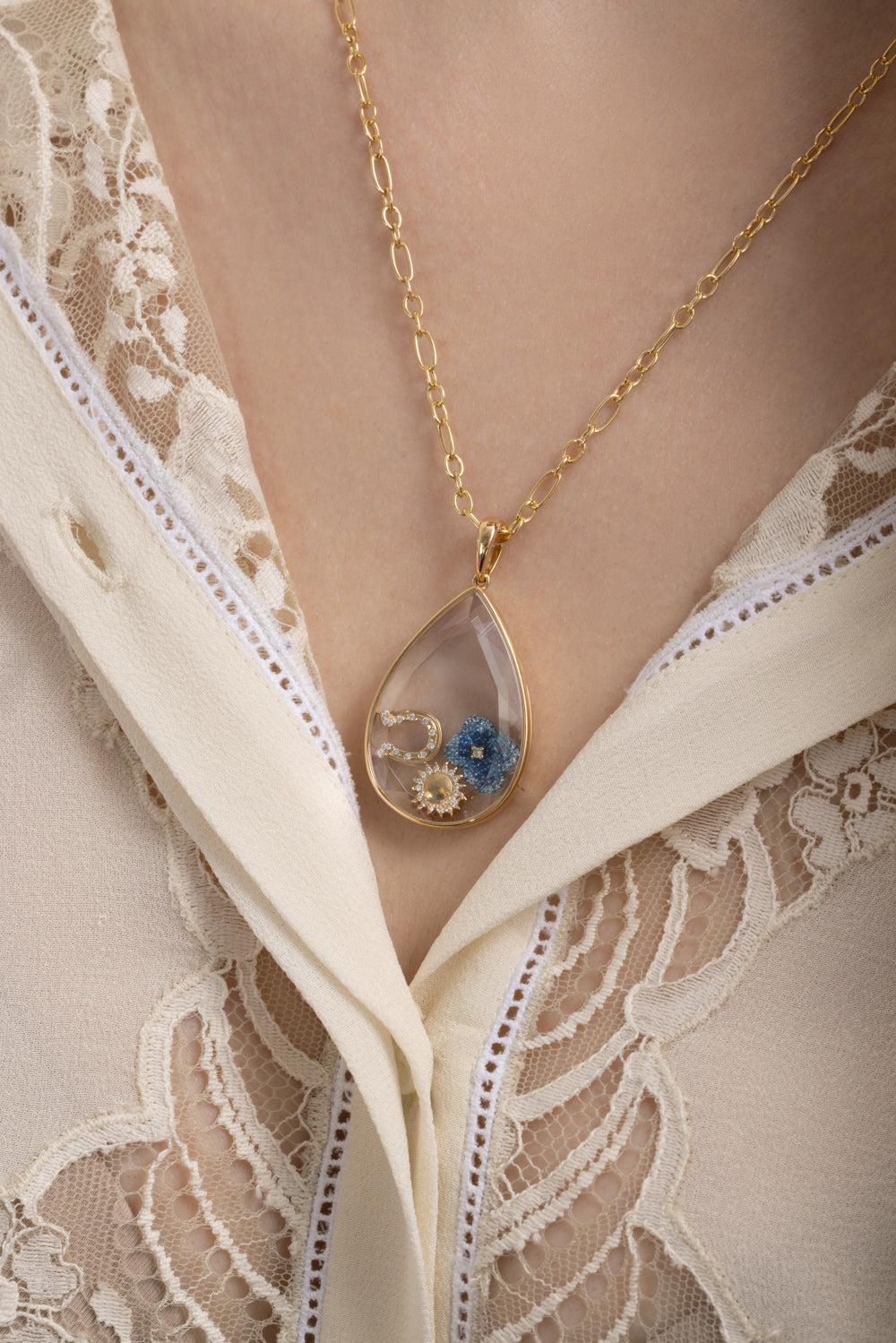 Nova Teardrop Locket-YELLOW GOLD-JEWELRYFINE JEWELPENDANT-LOQUET