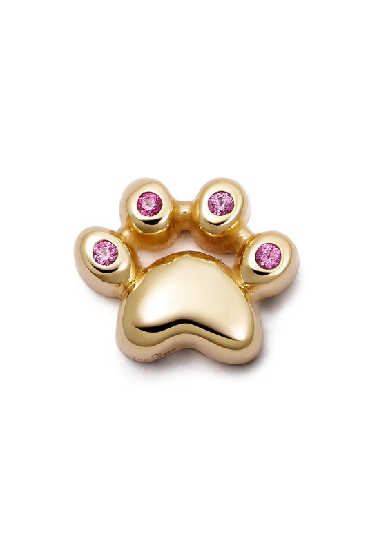 Pink Sapphire Cat Paw Charm-YELLOW GOLD-JEWELRYFINE JEWELPENDANT-LOQUET