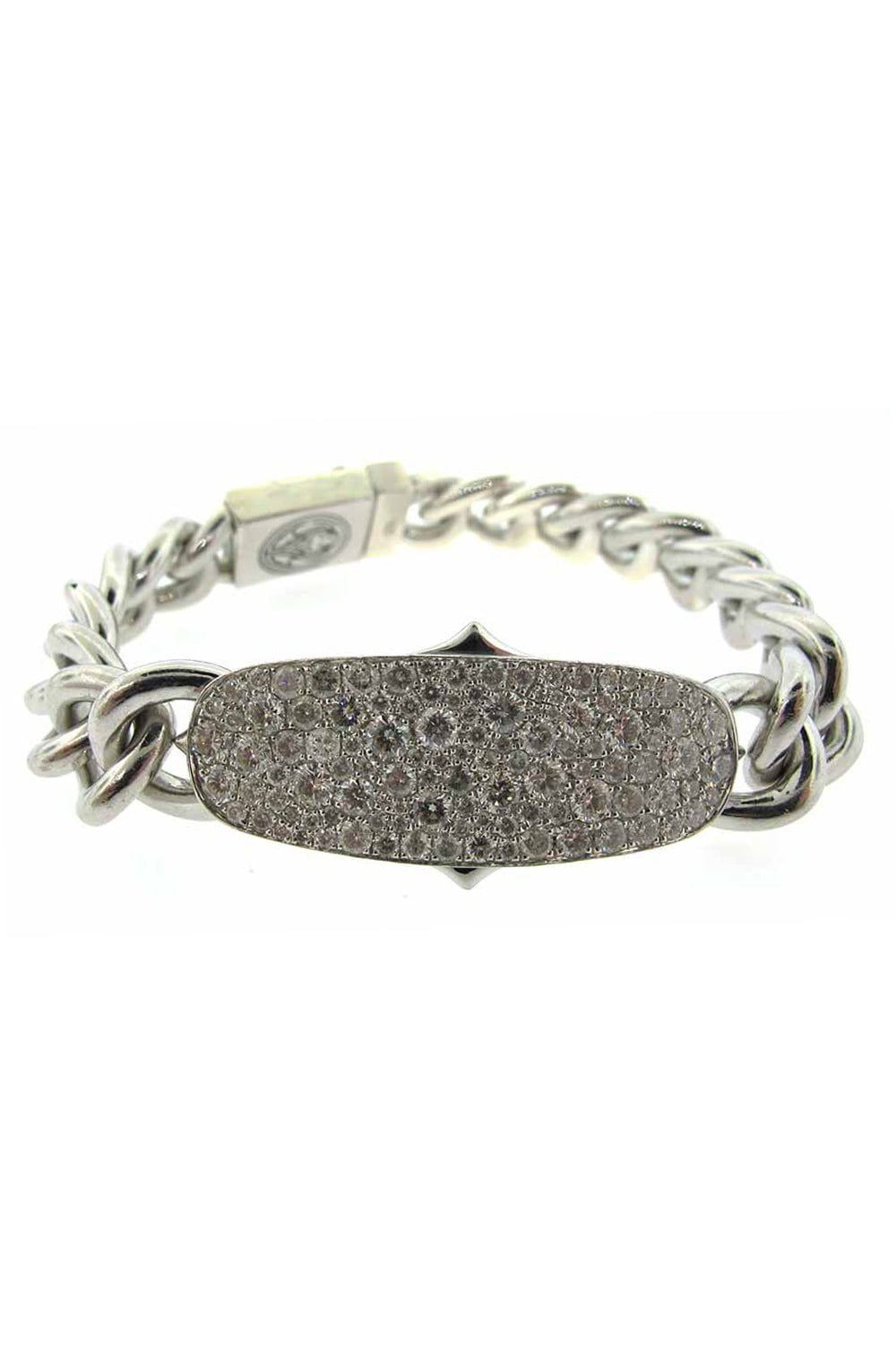 LOREE RODKIN-Diamond ID Link Bracelet-SILVER