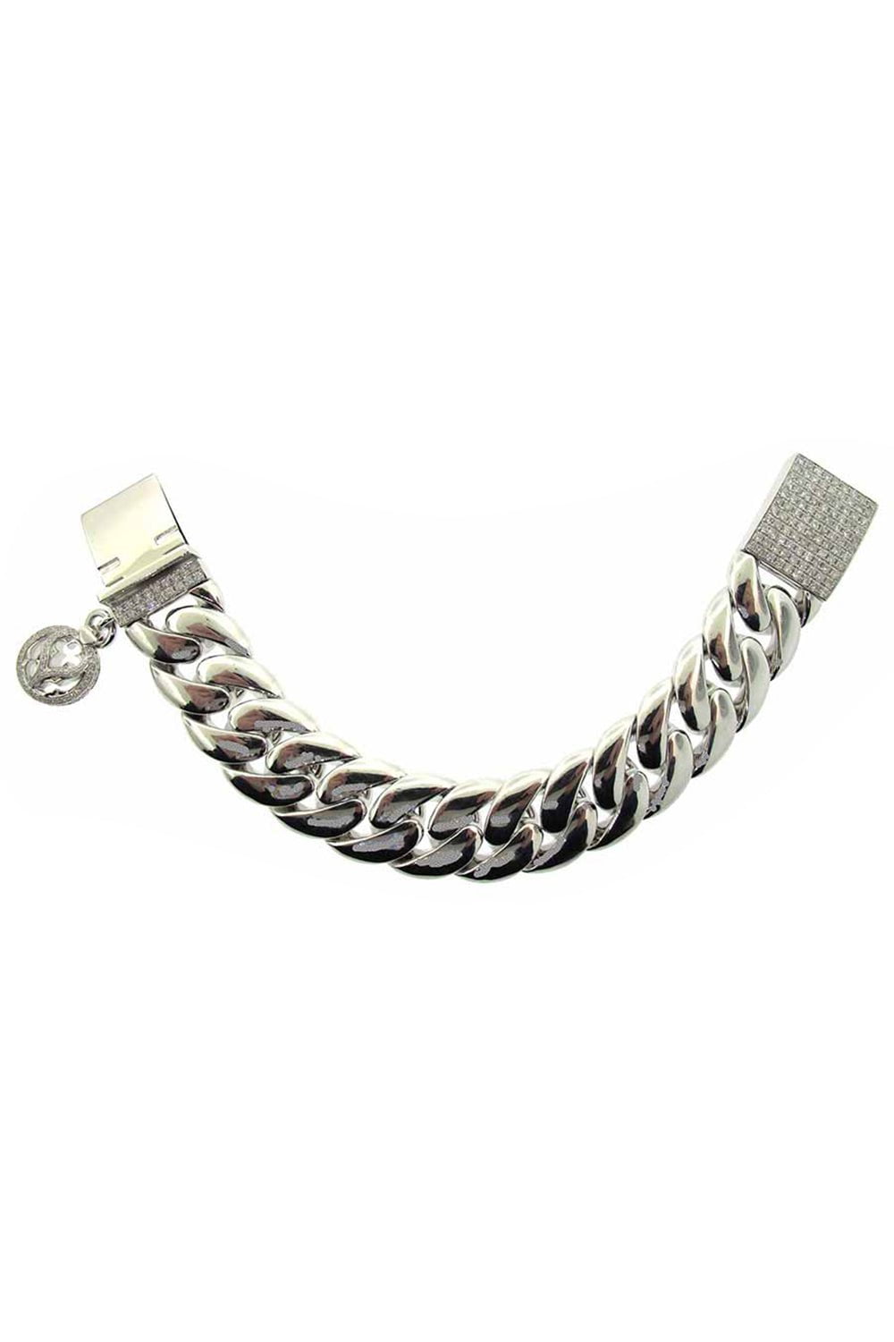 LOREE RODKIN-Cuban Link Diamond Bracelet-WHITE GOLD