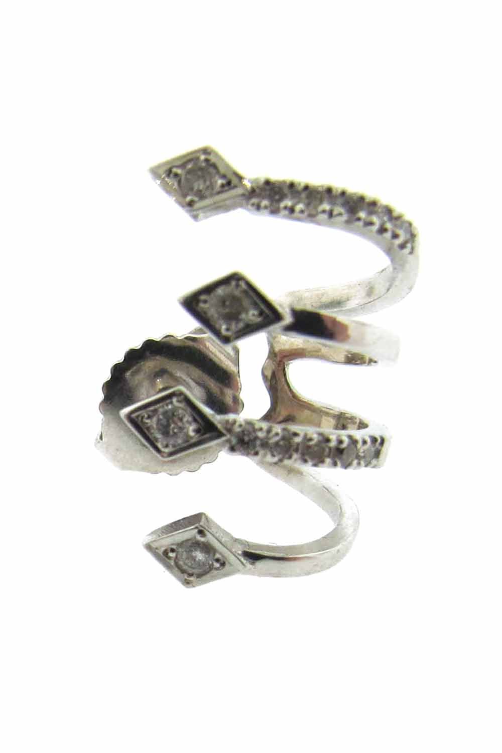 LOREE RODKIN-4 Prong Gothic Ear Cuff-WHITE GOLD