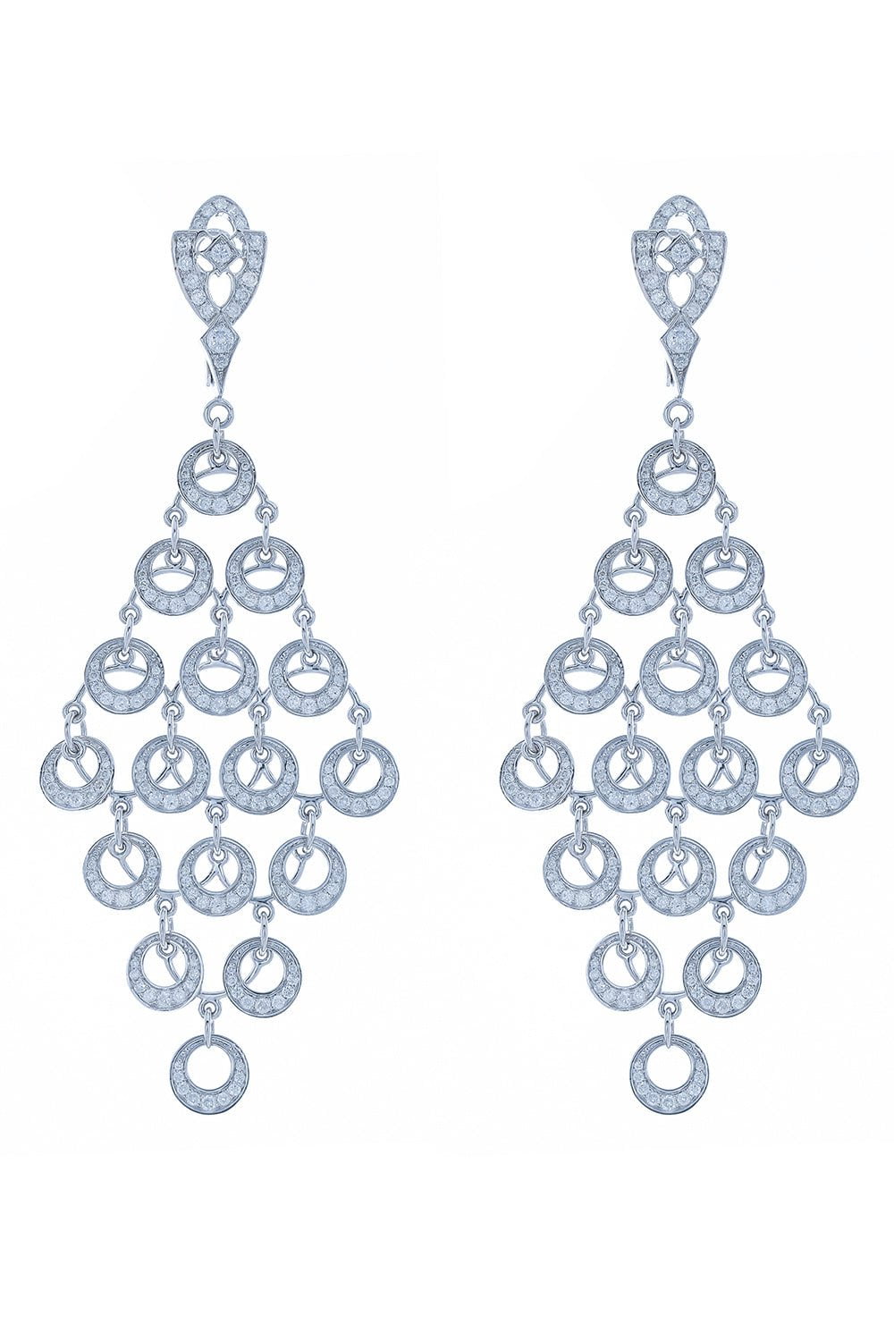 LOREE RODKIN-Diamond Chandelier Earrings-WHITE GOLD