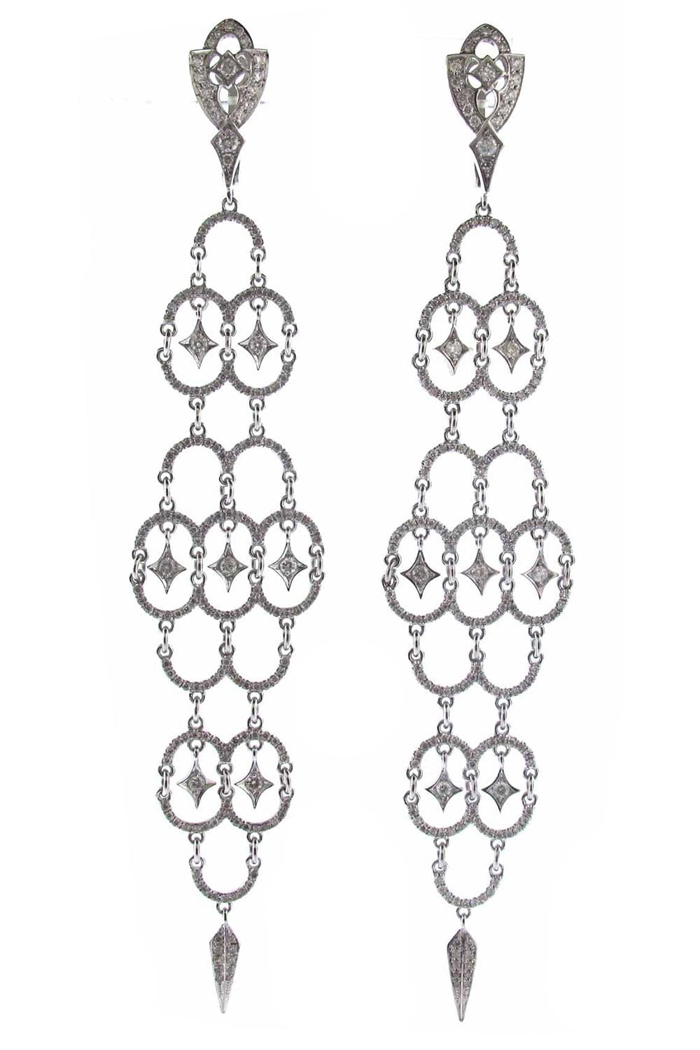 LOREE RODKIN-Diamond Polina Earrings-WHITE GOLD