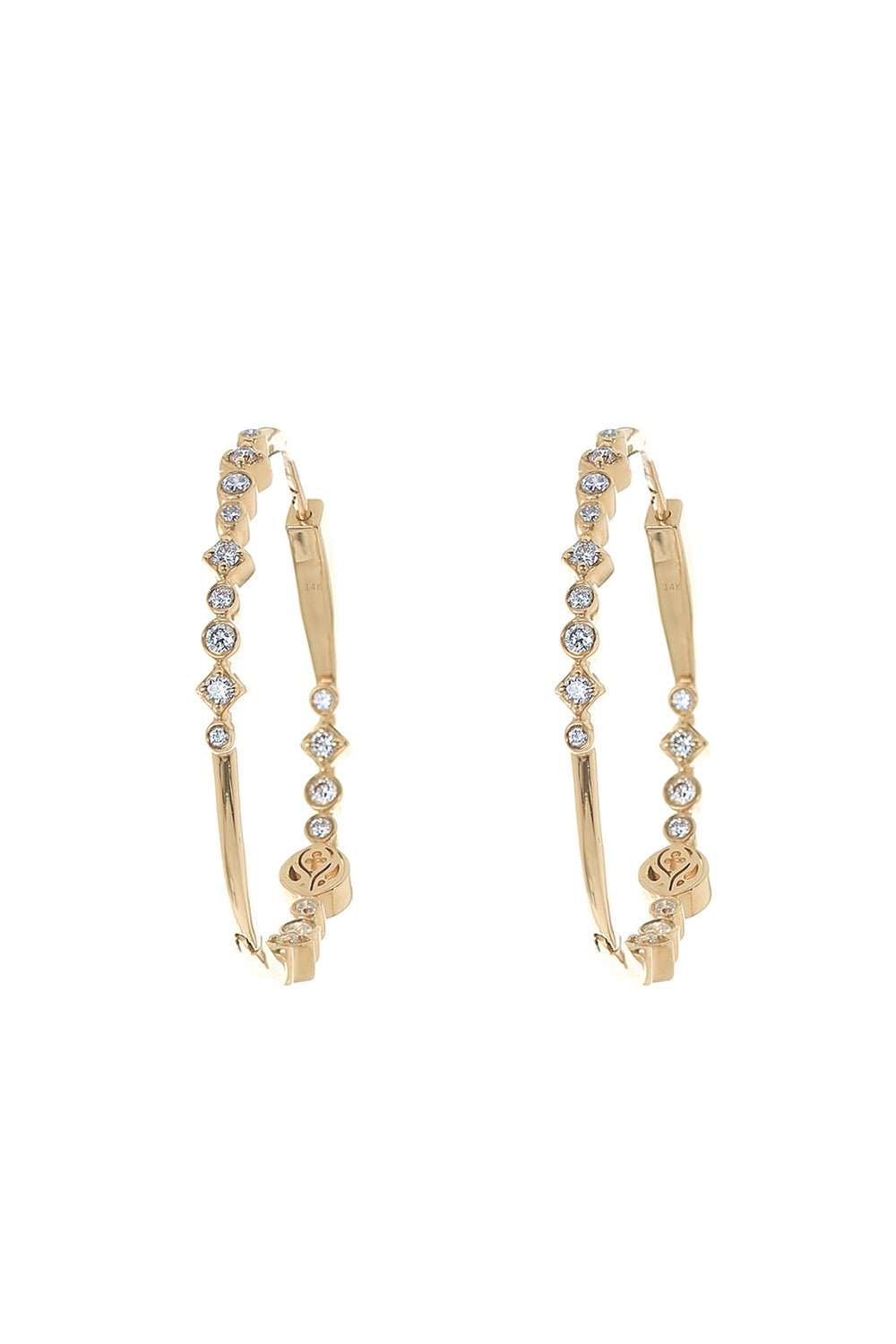 Diamond Hinged Hoop Earrings