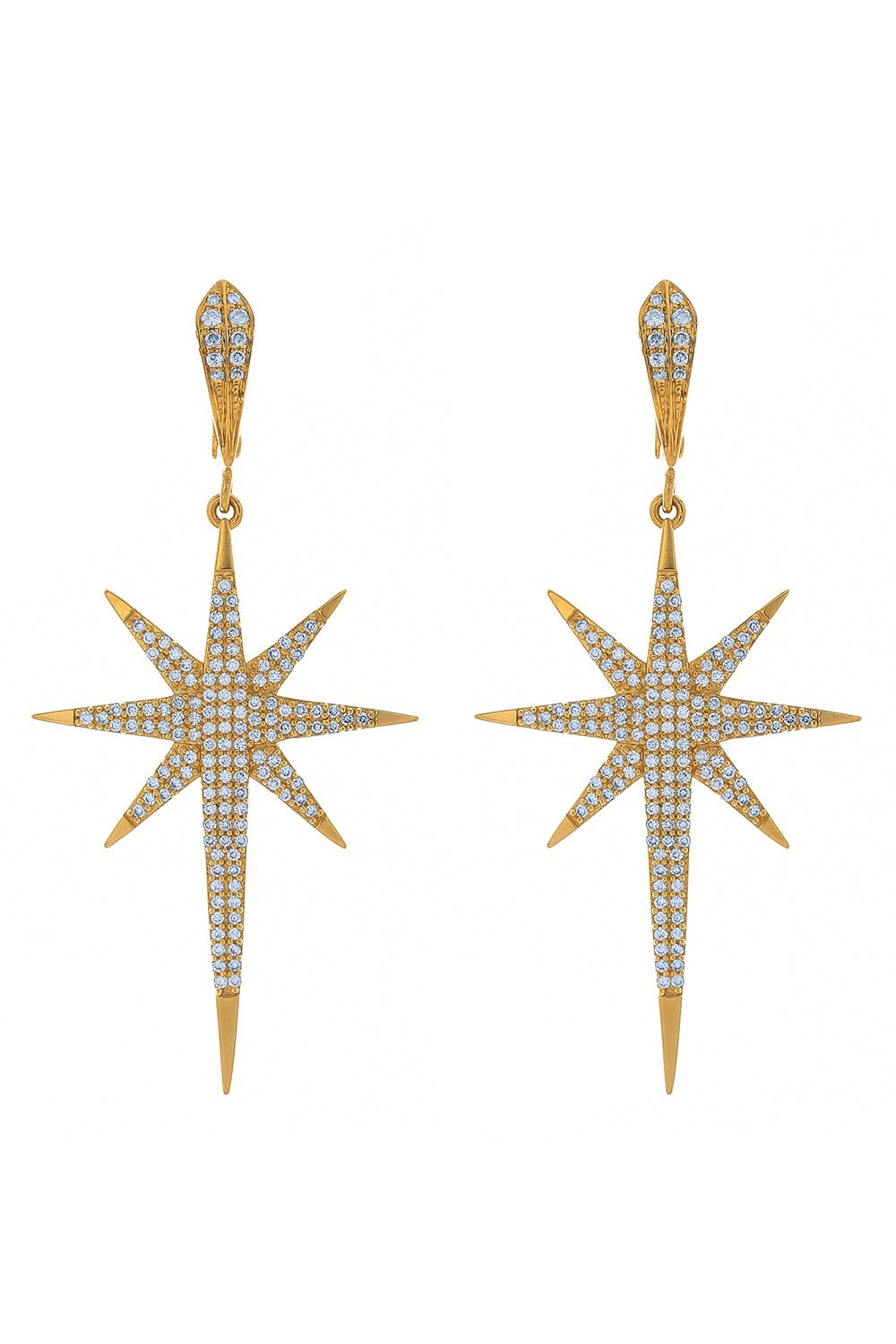 LOREE RODKIN-Starburst Earrings-YELLOW GOLD
