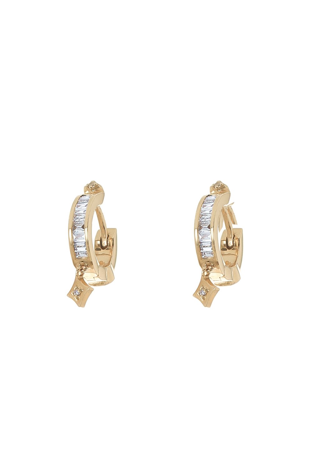 Tiny Gothic Point Baguette Earrings